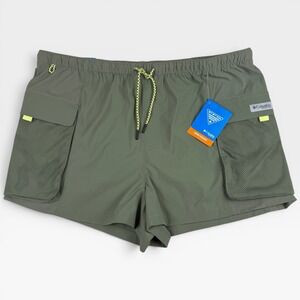 Columbia PFG Open Water Women XL Green Shorts Fishing Outdoor Cargo Mesh Pockets